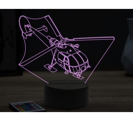 Beling 3D lampa, Mountain rescue helicopter, 16 barevná, LV61