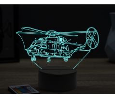 Beling 3D lampa, NH90 NFH Caiman Helicopter, 16 barevná, LV62