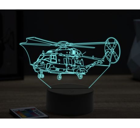 Beling 3D lampa, NH90 NFH Caiman Helicopter, 16 barevná, LV62
