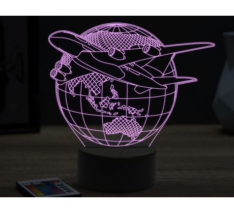 Beling 3D lampa, Planet airplane, 16 barevná, LV67