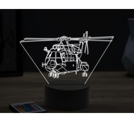 Beling 3D lampa, SA321G Super Frelon helicopter, 16 barevná, LV72