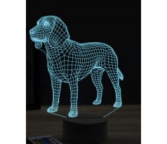 Beling 3D lampa, Beagle pes, 16 barevná, PS03