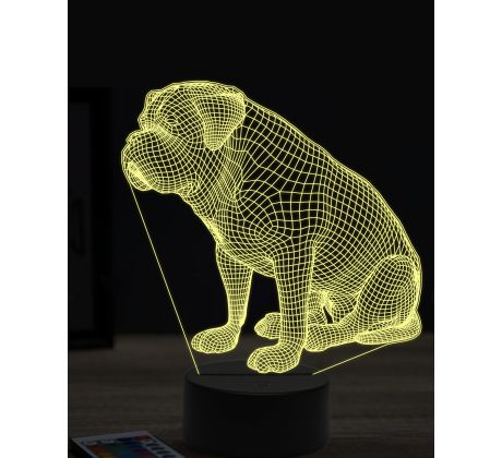 Beling 3D lampa, Bordeaux Mastiff, 16 barevná, PS04
