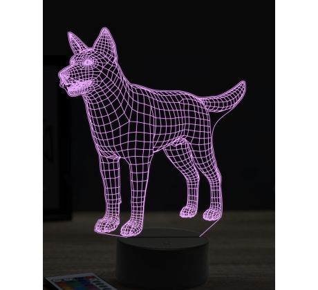 Beling 3D lampa, Border Collie, 16 barevná, PS05