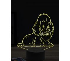 Beling 3D lampa, Dog heart love, 16 barevná, PS12