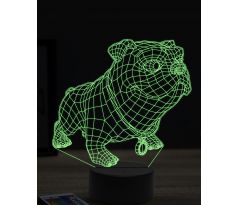 Beling 3D lampa, Funny Bulldog, 16 barevná, PS15