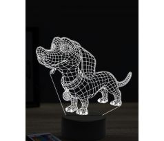 Beling 3D lampa, Funny Dachshund, 16 barevná, PS17