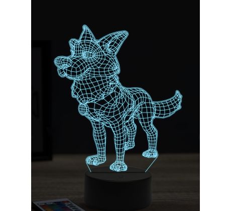 Beling 3D lampa, Funny German Shepherd, 16 barevná, PS18