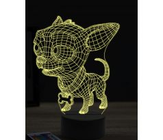 Beling 3D lampa, Funny Chihuahua pes, 16 barevná, PS19