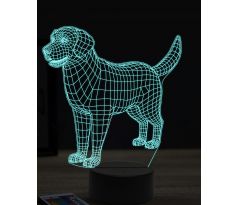 Beling 3D lampa, Golden Retriever, 16 barevná, PS21