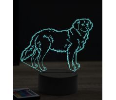 Beling 3D lampa, Golden Retriever pes, 16 barevná, PS22