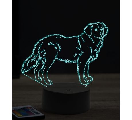 Beling 3D lampa, Golden Retriever pes, 16 barevná, PS22