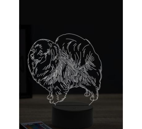 Beling 3D lampa, Pomeranian, 16 barevná, PS32