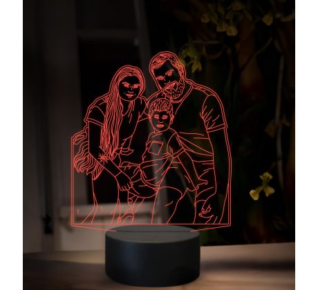 Beling 3D lampa, Vlastní návrh, 7 barevná B1V1