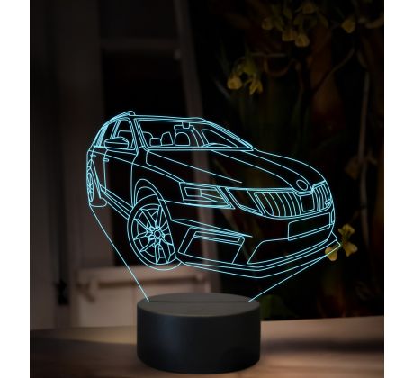 Beling 3D lampa, Škoda Octavia combi RS, 16 barevná, SA05